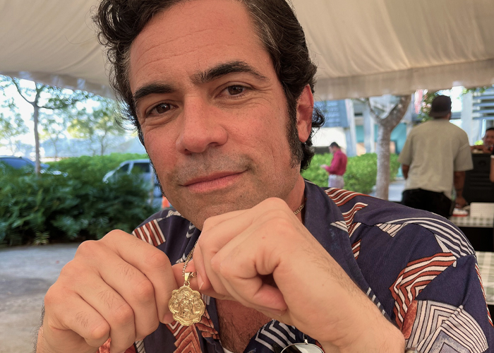 Danny Pino on the set of Hotel Cocaine (2024)