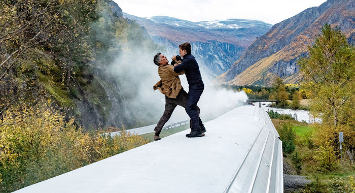 Esai Morales and Tom Cruise in Mission: Impossible - Dead Reckoning (2023)